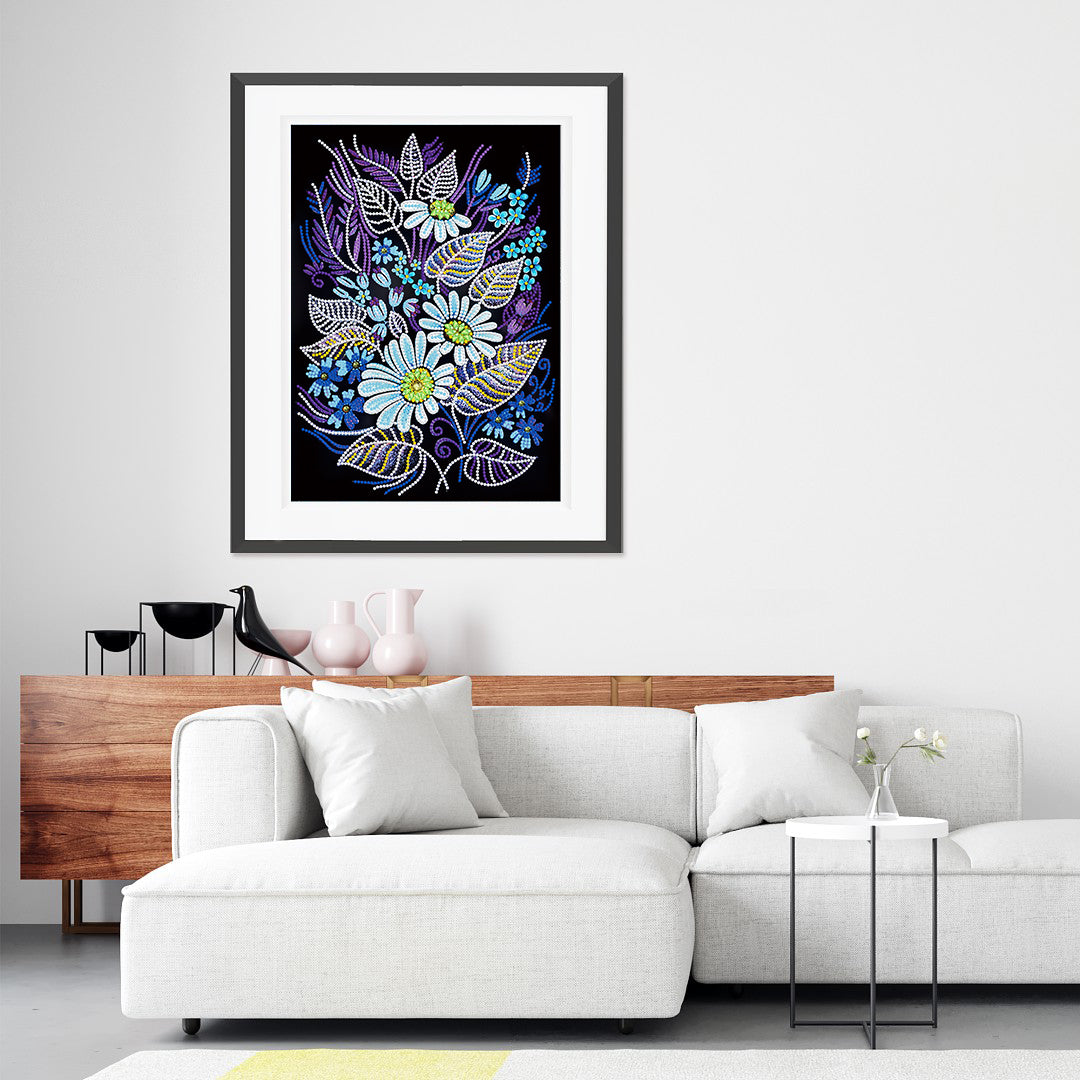 Daisies Blue Glow in the Dark Day