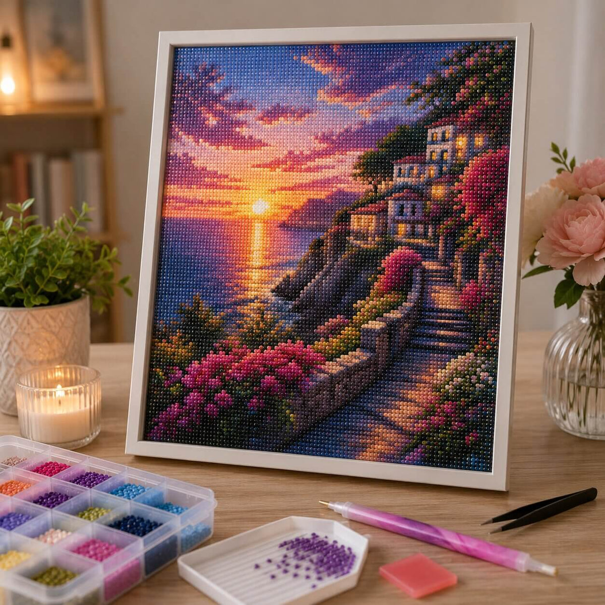 finished diamond painting canvas