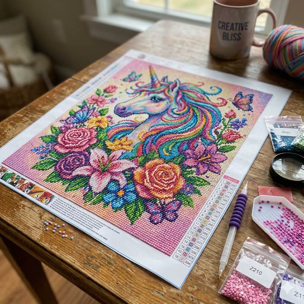 finoshed diamond painting canvas