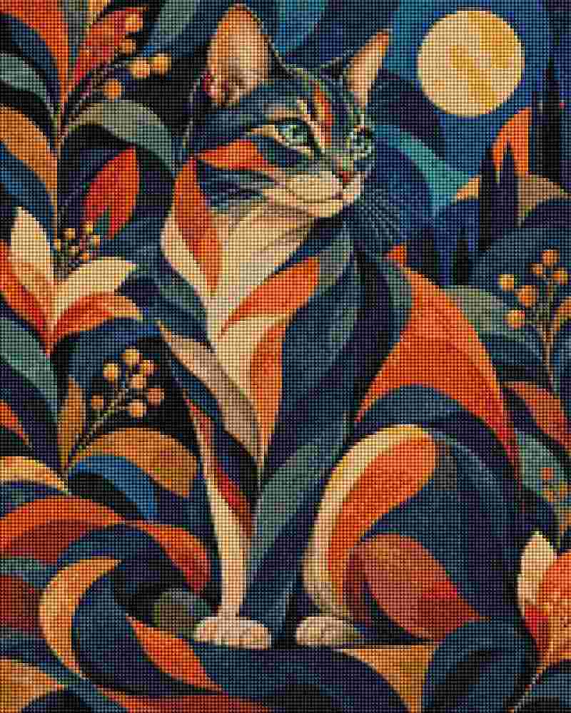 Abstract Cat - Diamond Art