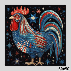 American Rooster 50x50 - Diamond Painting