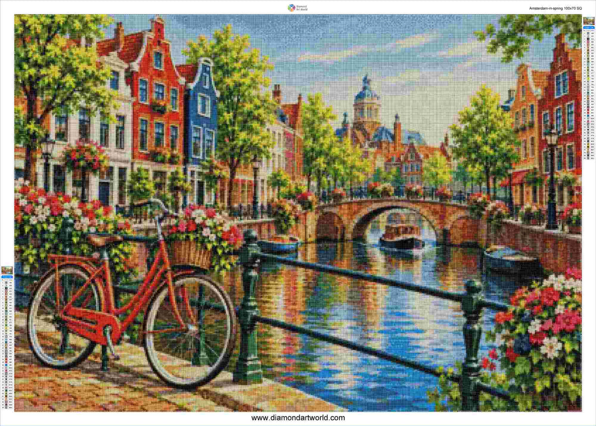 Amsterdam In Spring - Diamond Painting Layout