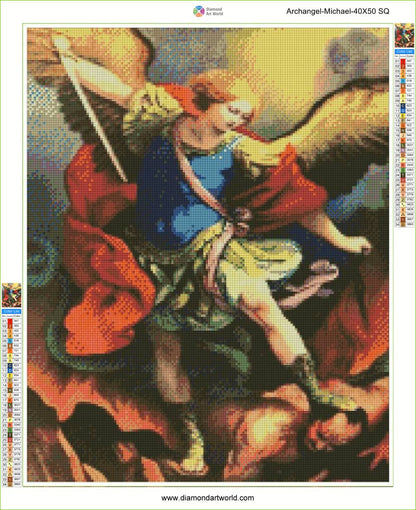 Archangel Michael - Diamond Painting Layout
