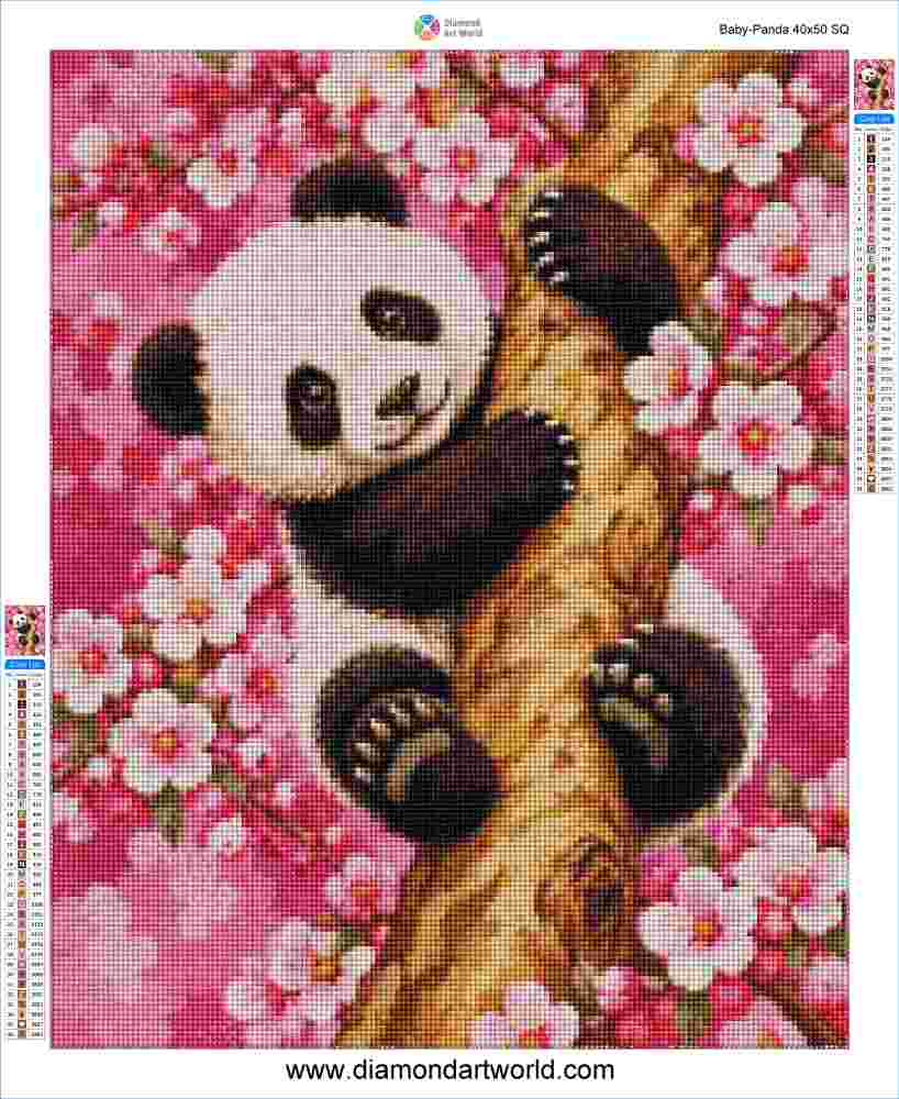 Baby Panda - Diamond Painting Layout
