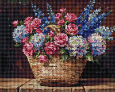 Basket Full of Flowers - Diamond Art