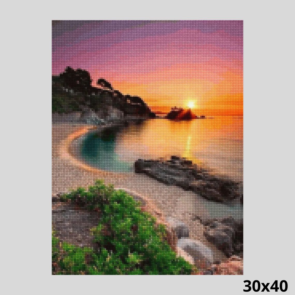 DCIDBEI Kit Diamond Painting 5D – Paesaggio Spiaggia Al Tramonto Con Palme – 40x50 Cm – Tela HD, Strass Rotondi 26 Sfaccettature – Per Adulti E Bambini