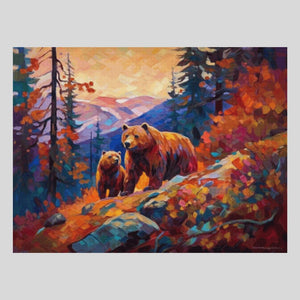 Bears in Mountains Diamond Painting