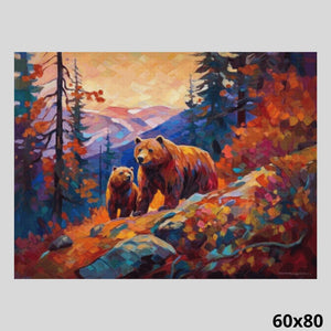 Bears in Mountains 60x80 Diamond Painting