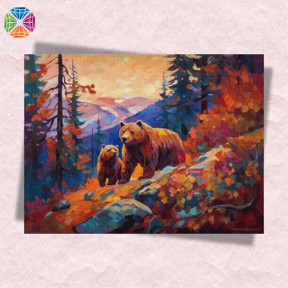 Bears in Mountains - Diamond Painting