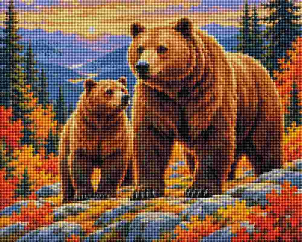 Bears in Mountains - Diamond Painting