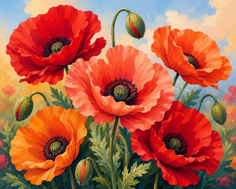 Beautiful Poppy Flowers – Diamond Painting