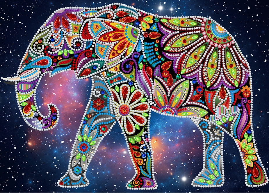 Bejewelled Elephant - Glow in the Dark Diamond Painting
