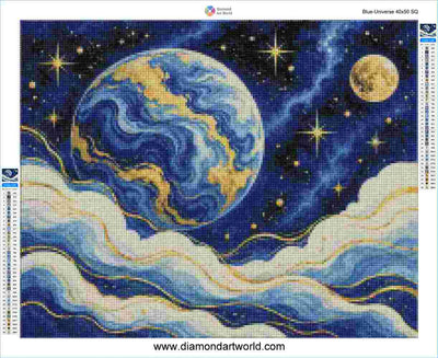 Blue Universe - Diamond Painting Layout
