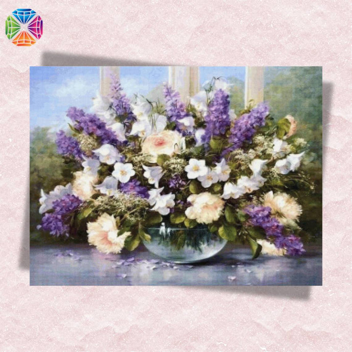 Bouquet Flowers in Bowl - Diamond Painting