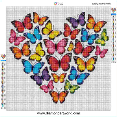 Butterfly Heart - Diamond Painting Layout