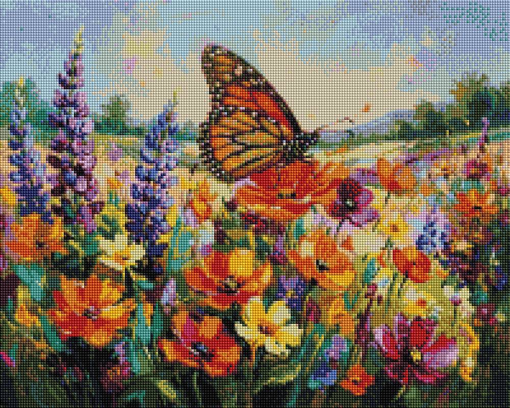 Butterfly on Meadow - Diamond Art