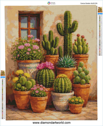 Cactus Garden - Diamond Painting Layout