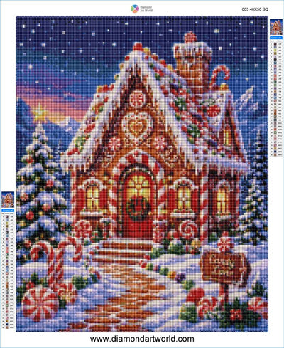 Candy Winter House - Diamond Painting Layout