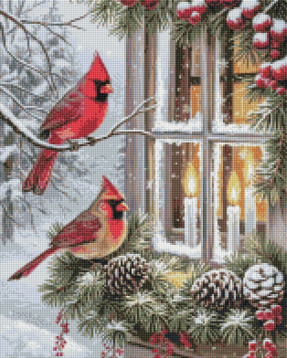 Cardinal Christmas Eve - Diamond Art
