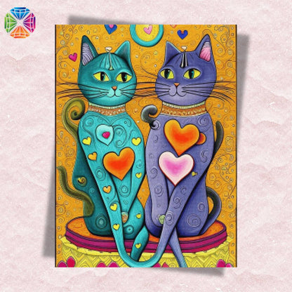 Cat Connection of Love - Diamond Painting