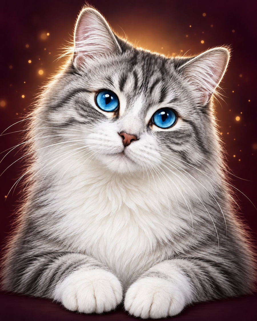 Cat with Blue Eyes – Diamond Painting