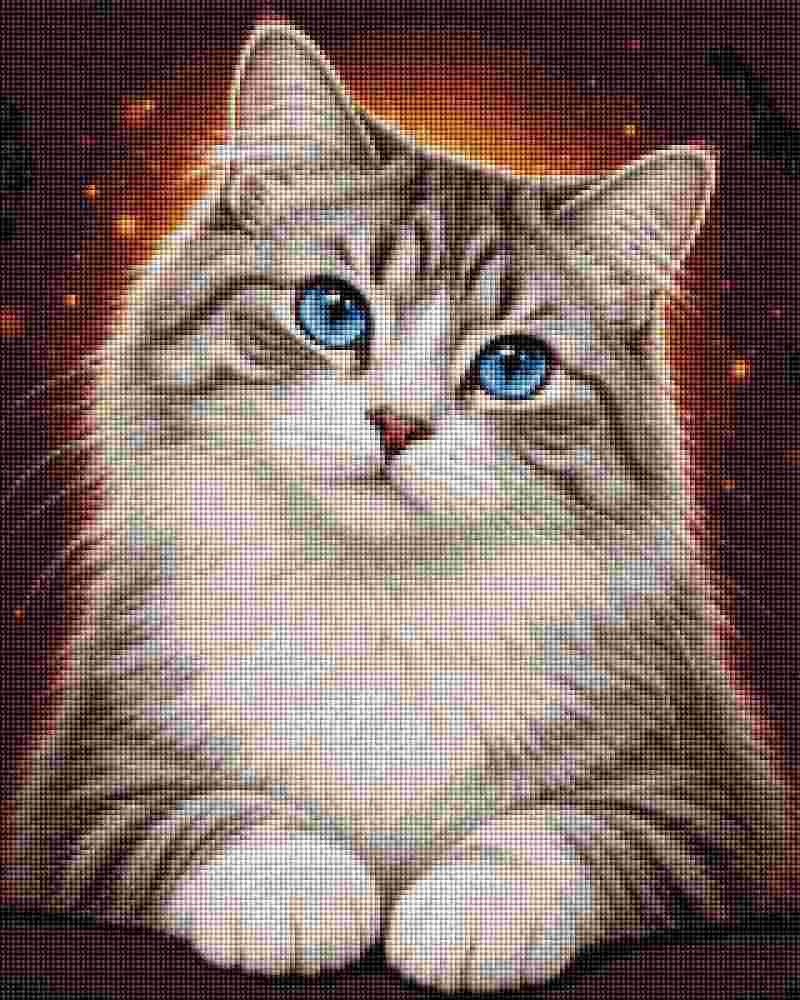 Cat with Blue Eyes - Diamond Art