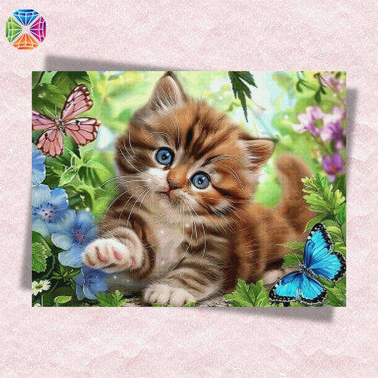 Cat with Butterfly - Diamond Painting