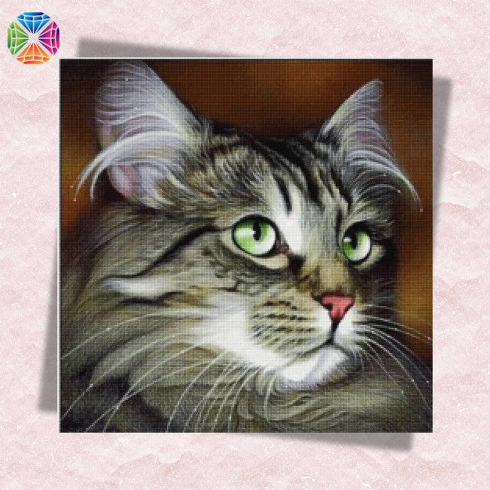 Cat with Green Eyes - Diamond Painting