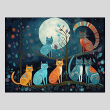 Load image into Gallery viewer, Cats Having Moon Time Diamond Painting
