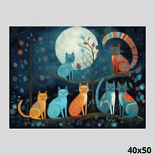 Load image into Gallery viewer, Cats Having Moon Time 40x50 Diamond Painting

