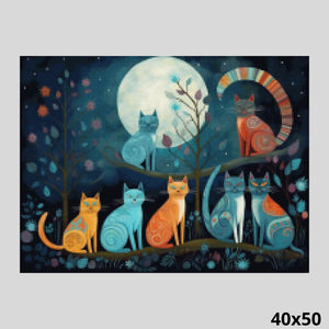 Cats Having Moon Time 40x50 Diamond Painting