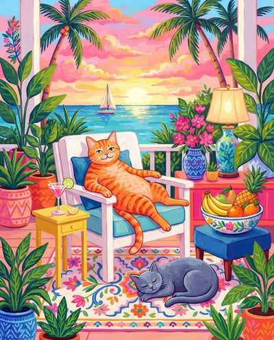 Cats Leisure Time - Diamond Painting