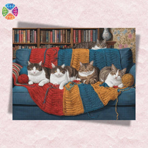 Cats on Sofa - Diamond Painting