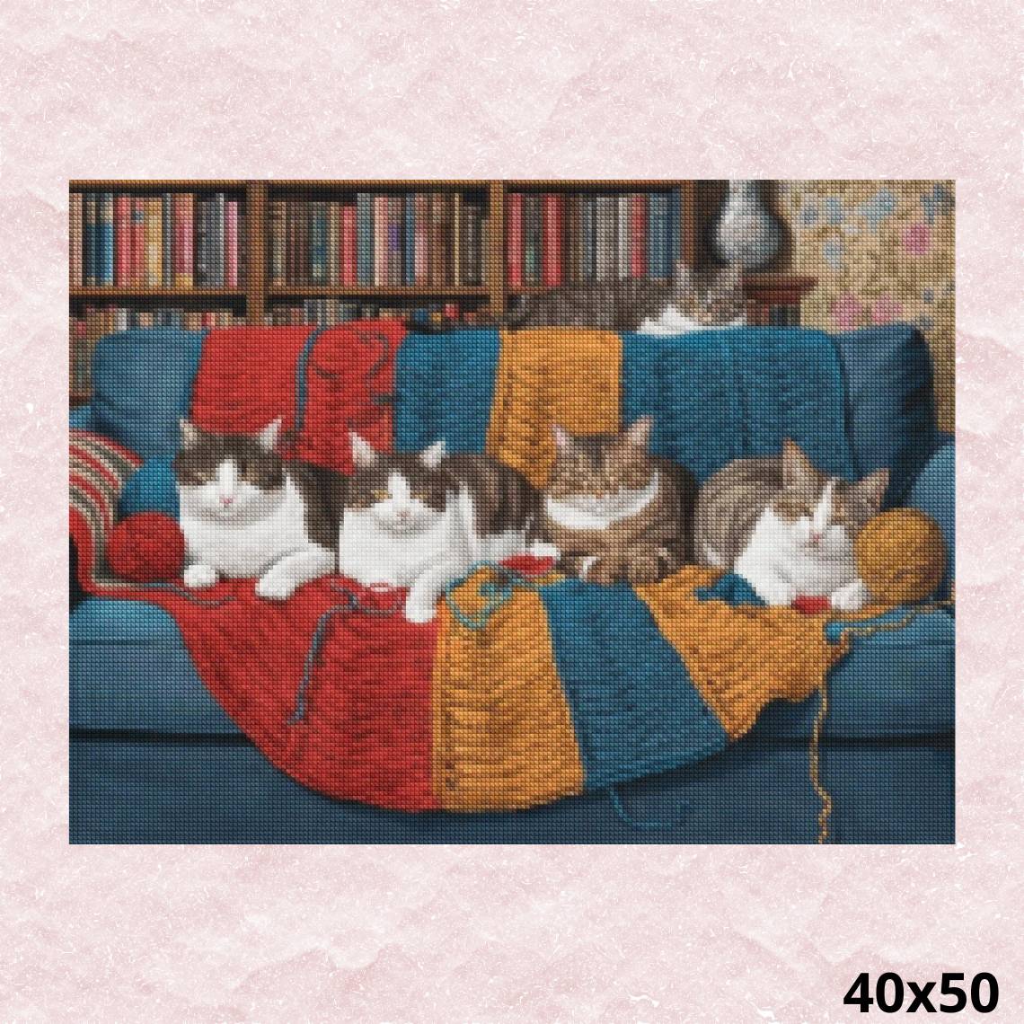 Cats on Sofa 40x50 - Diamond Painting