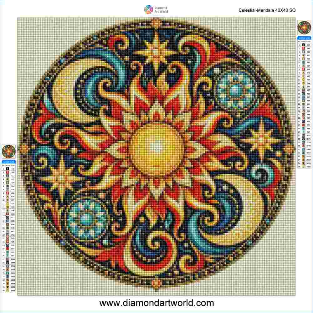 Celestial Mandala - Diamond Painting Layout