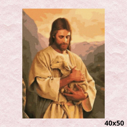 Christ with Lamb 40x50 - Diamond Painting