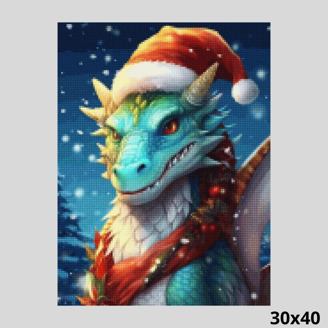 Christmas Dragon Cheer 30x40 - Diamond Art World