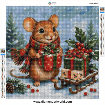 Christmas Mouse - Diamond Painting Layout