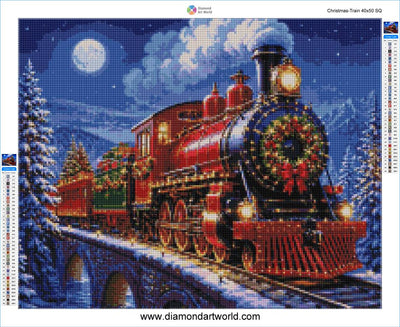 Christmas Train - Diamond Painting Layout