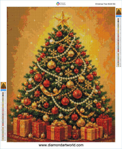 Christmas Tree - Diamond Painting Layout