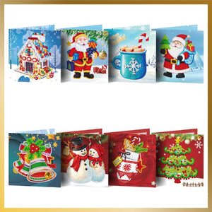 8 Pcs Diamond Painting Christmas Cards - Love Christmas