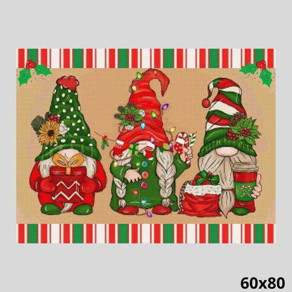 Christmas Gnome Trio 60x80 - Diamond Painting