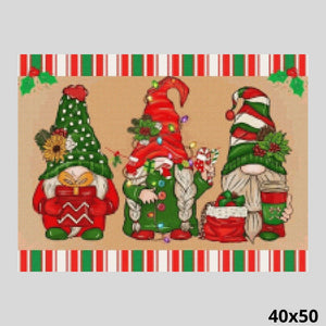 Christmas Gnome Trio 40x50 - Diamond Painting