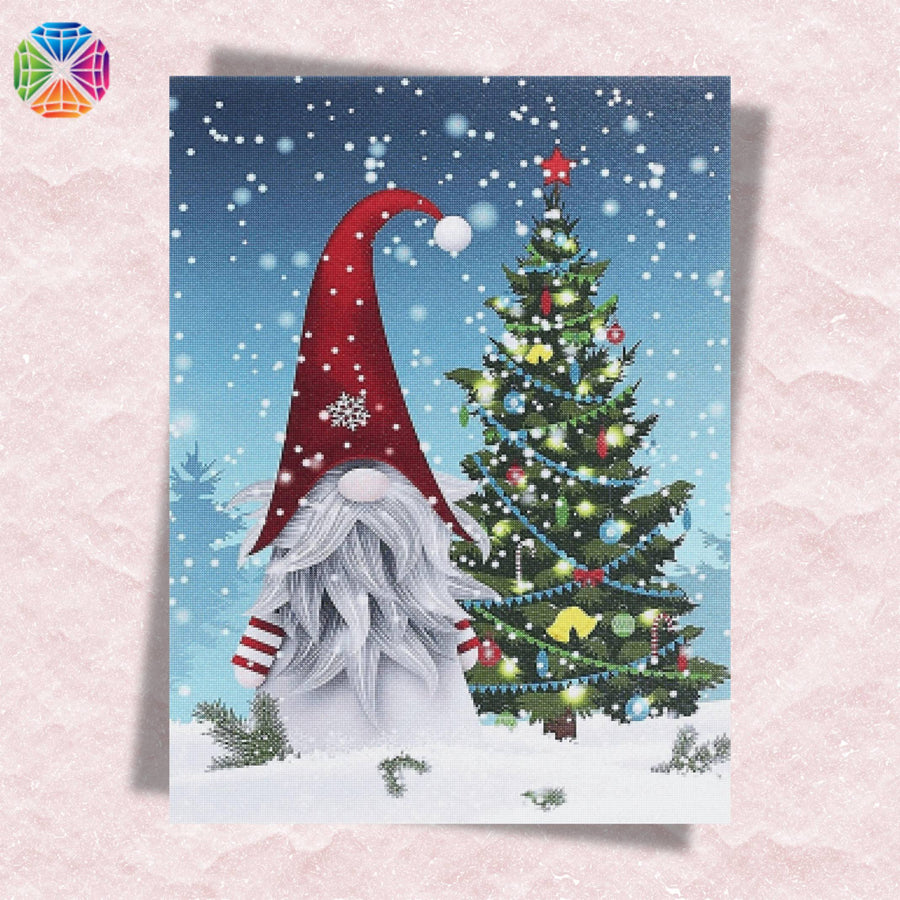 Christmas Gnome with the Tree – Diamond Painting