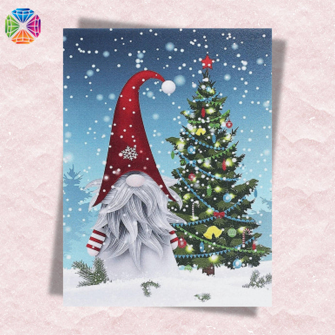 Christmas Gnome with the Tree - Diamond Painting