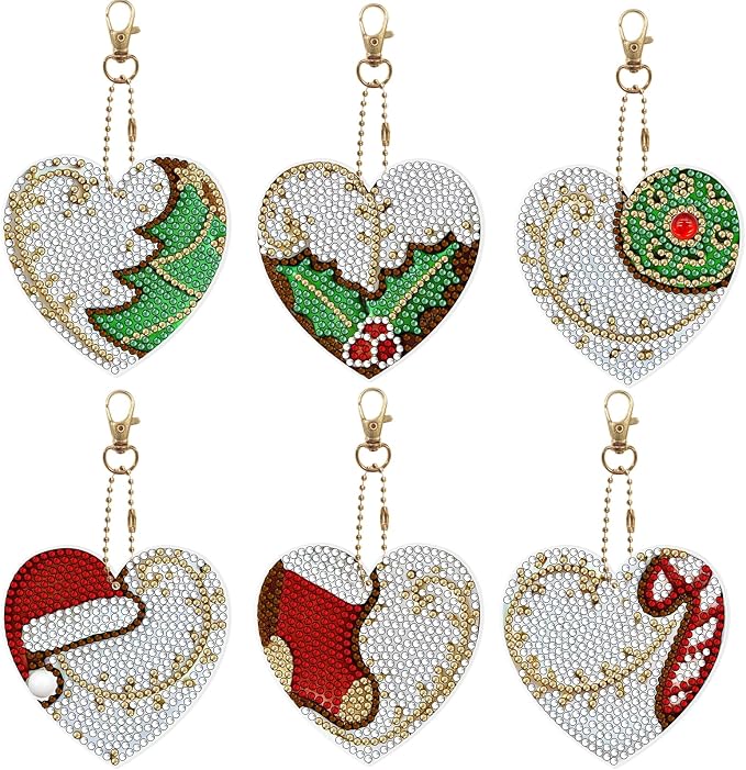 Heart Diamond Art Keychains