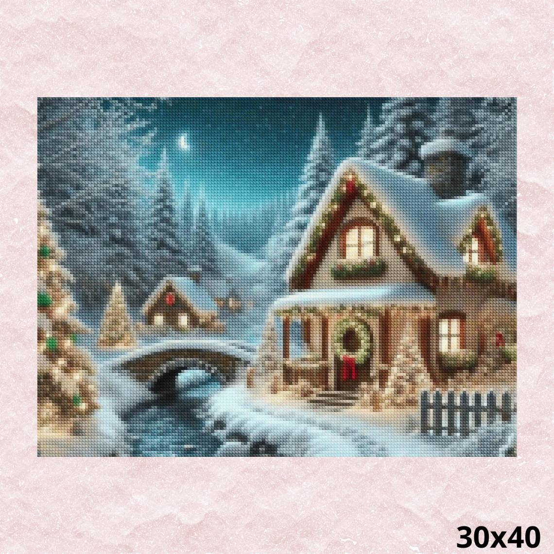 Christmas in Village 30x40 - Diamond Painting