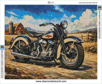 Classic Harley Davidson - Diamond Painting Layout
