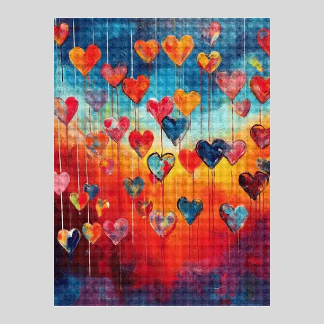 Colorful Hearts Diamond Painting