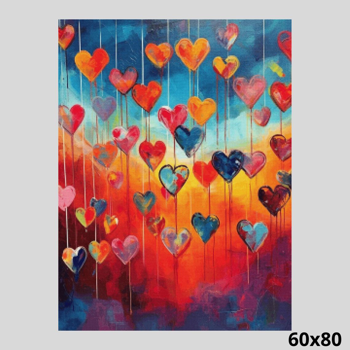 Colorful Hearts 60x80 Diamond Painting